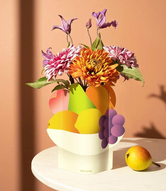 Vase en papier coupe de fruits, octaevo.