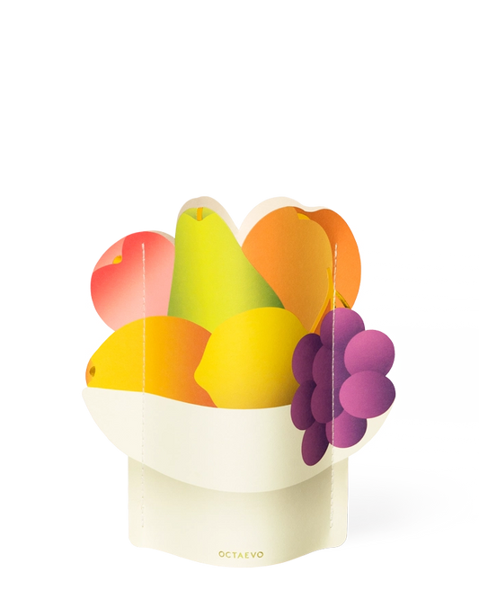 Vase en papier coupe de fruits, octaevo.