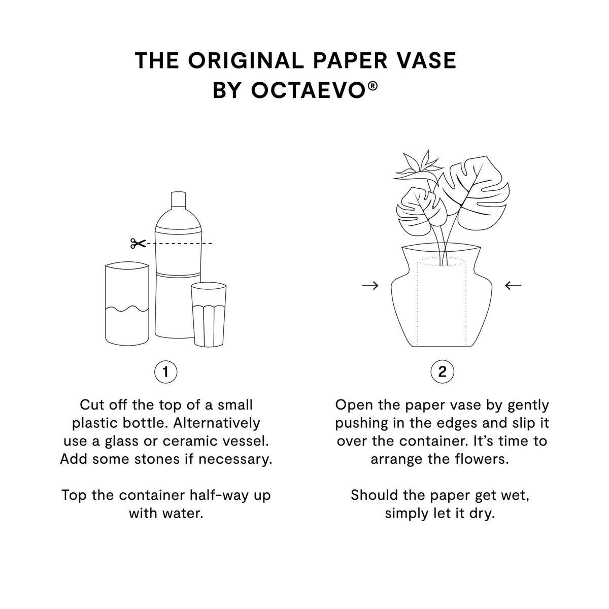 Instructions pour vase en papier Octaevo.