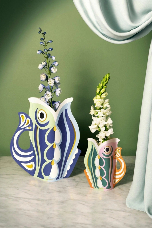 Vase en papier poisson, octaevo.