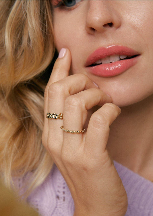 Bague dorée acier inoxydable réglable waekura My Pepitas